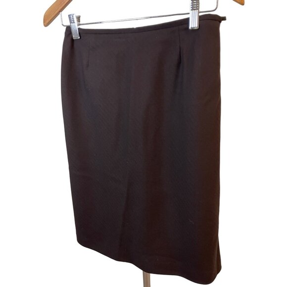 Dana Buchman Brown Wool Straight Lined Pencil Skirt Sz 8 - Picture 2 of 8